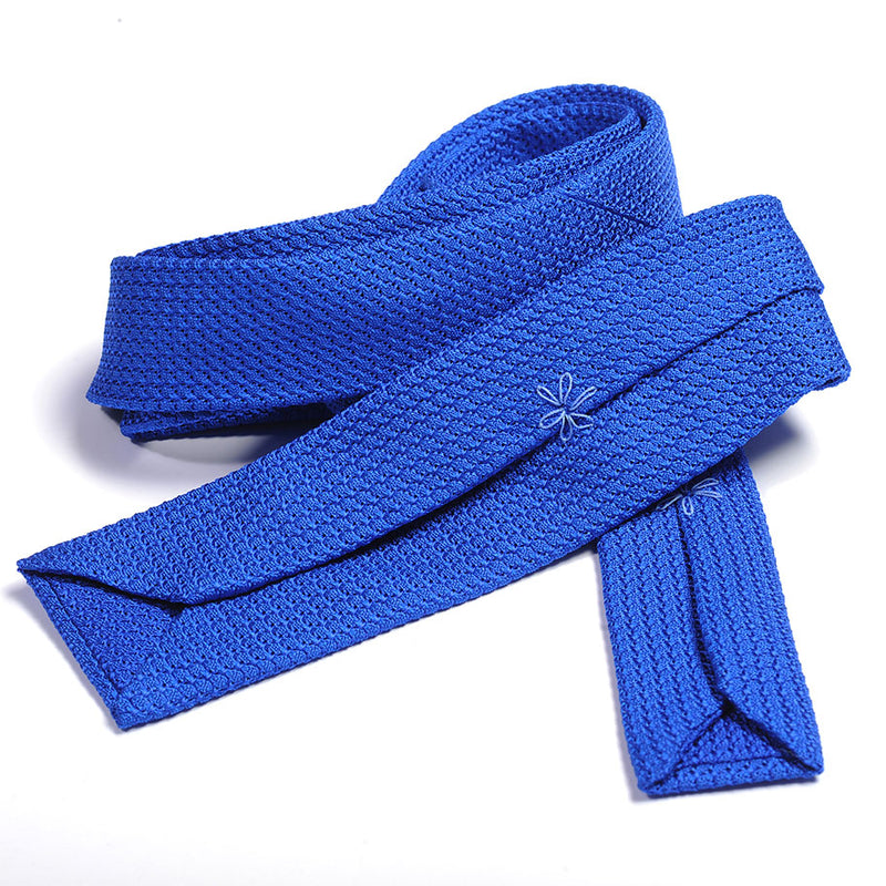 Cravatta blu elettrico in garza grossa