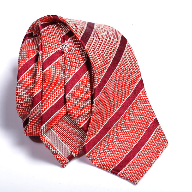 Cravatta in garza fine rosso alzarina regimental