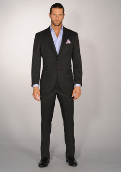Anthracite Gray Striped Suit