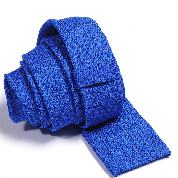 Electric blue tie in thick gauze