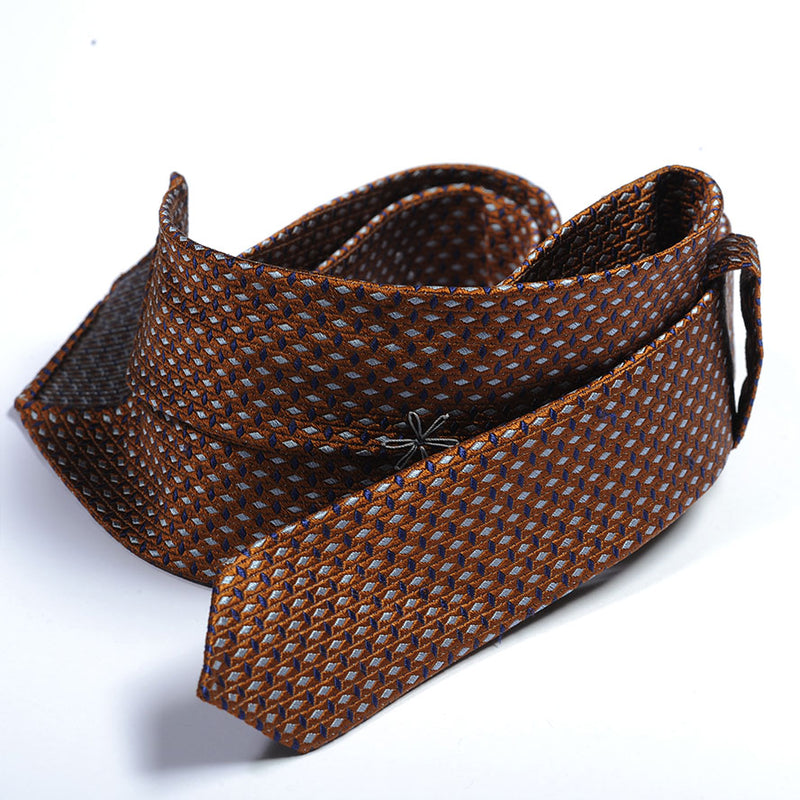 Black orange tie in fine silk