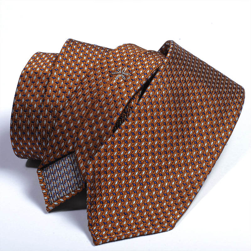 Black orange tie in fine silk