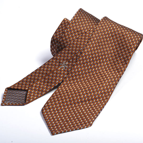Black orange tie in fine silk
