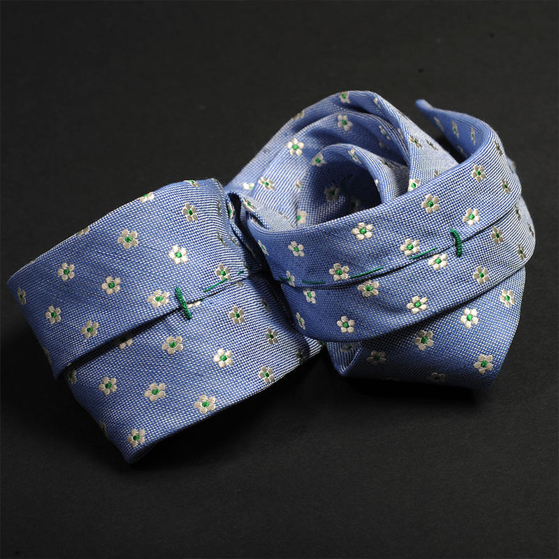 7 folds oxford tie with floral design