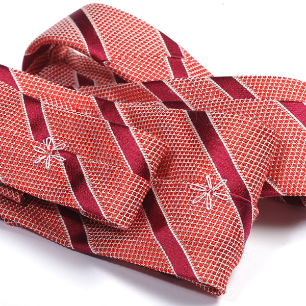 Regimental riser red fine gauze tie