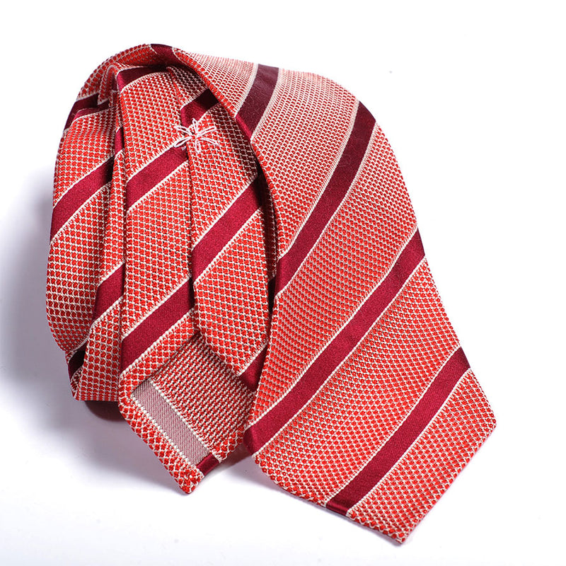 Regimental riser red fine gauze tie